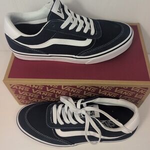 Vans Brooklyn Ls Mens 8 Dress Blues Suede Canvas Low Top Sneakers VN000D7QLKZ